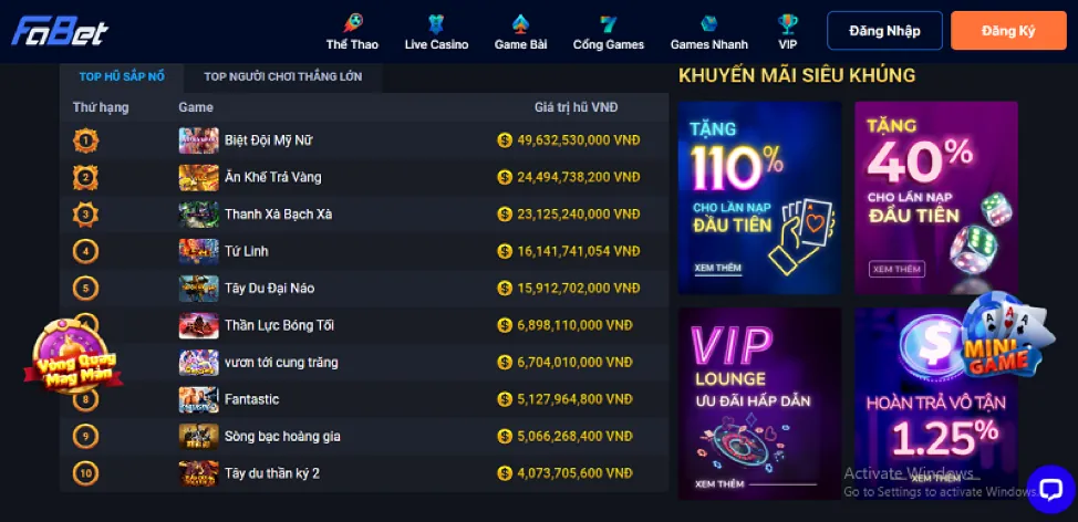Ưu đãi nạp lại vi68 casino